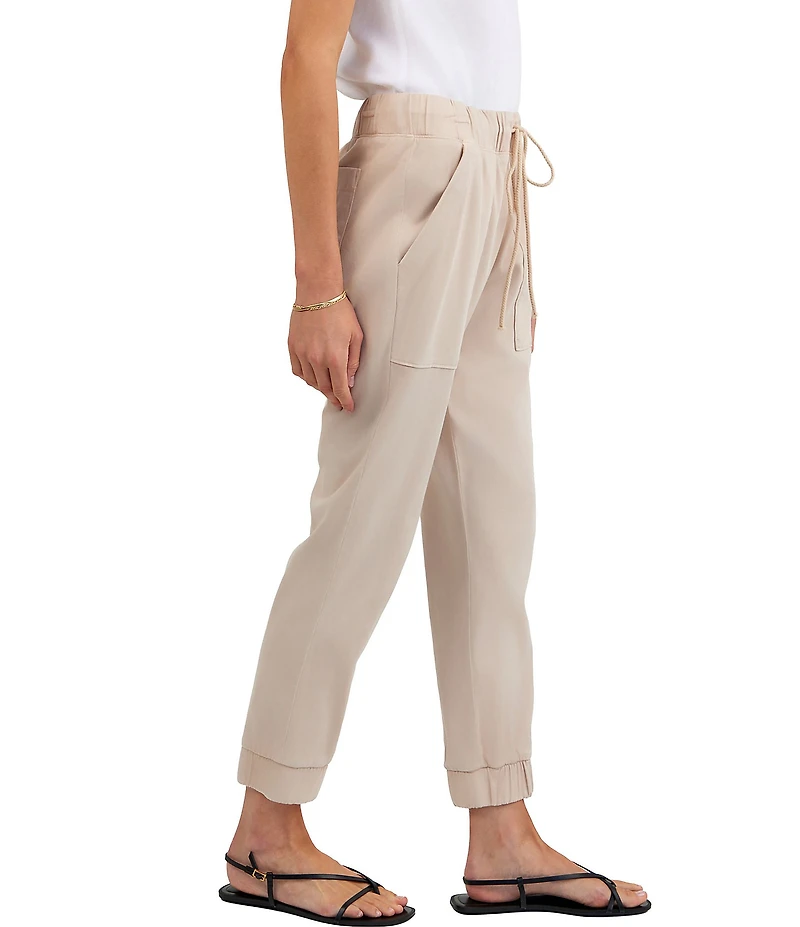Bella Dahl Woven Drawstring Front Cropped Jogger Pants