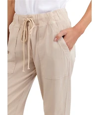 Bella Dahl Woven Drawstring Front Cropped Jogger Pants