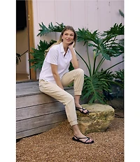 Bella Dahl Woven Drawstring Front Cropped Jogger Pants