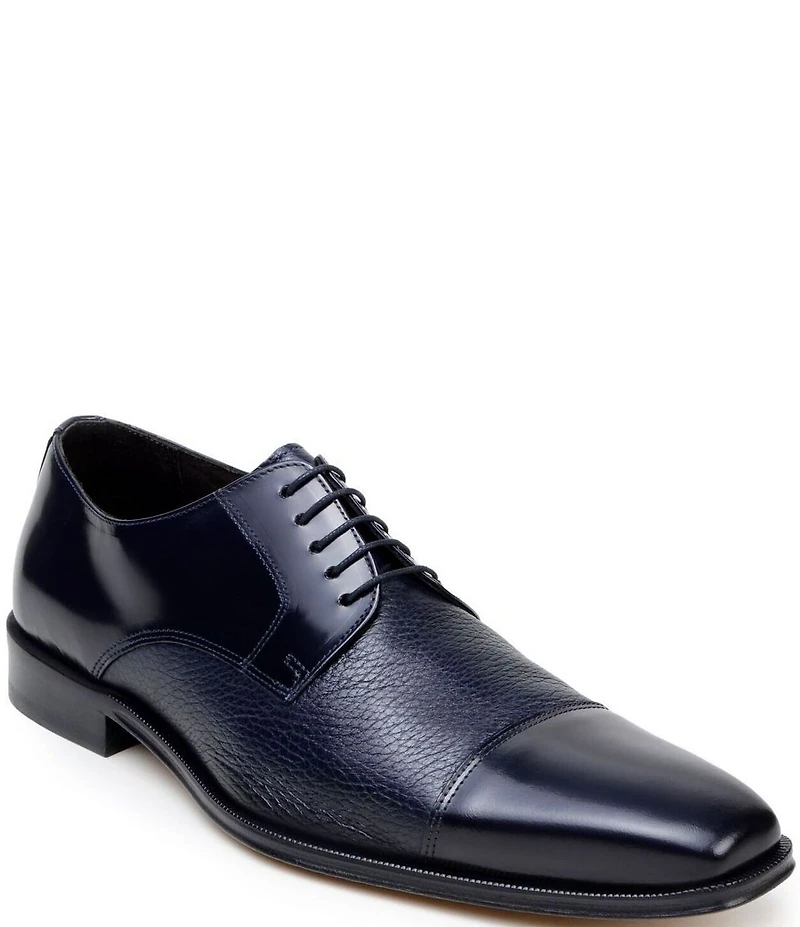 Belvedere Men's Alexander Leather Cap Toe Derby Dress Shoes