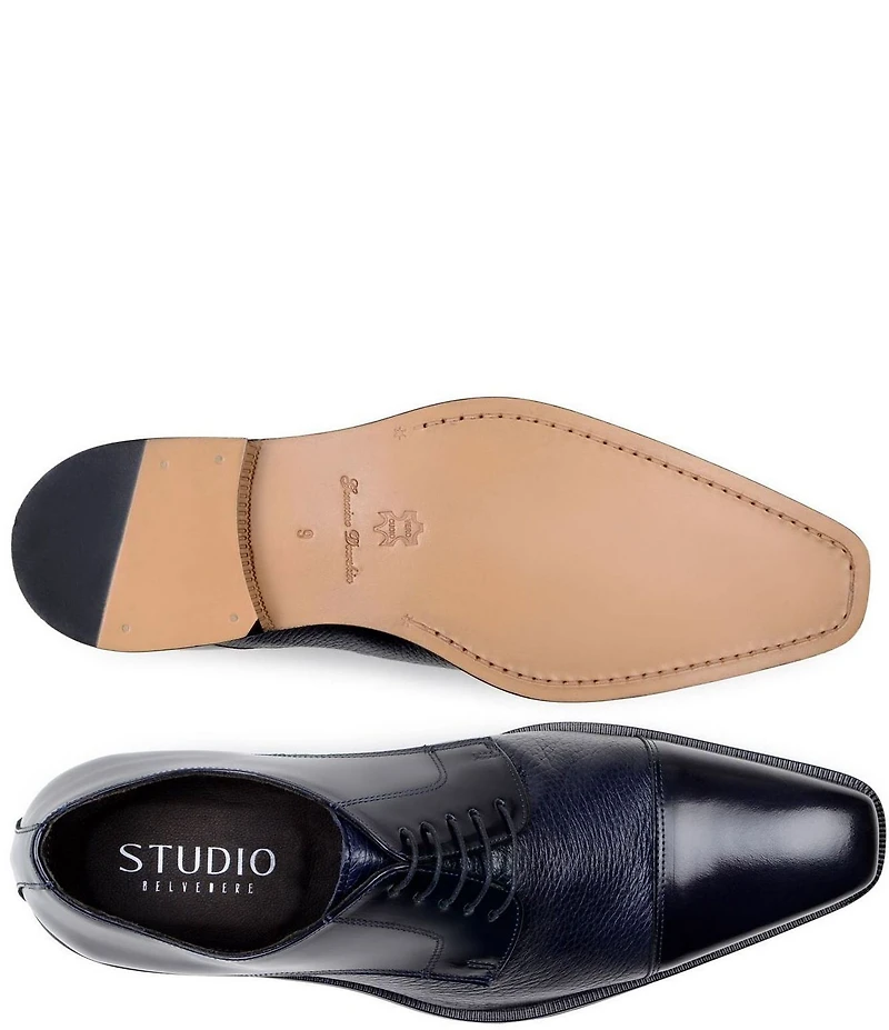Belvedere Men's Alexander Leather Cap Toe Derby Dress Shoes