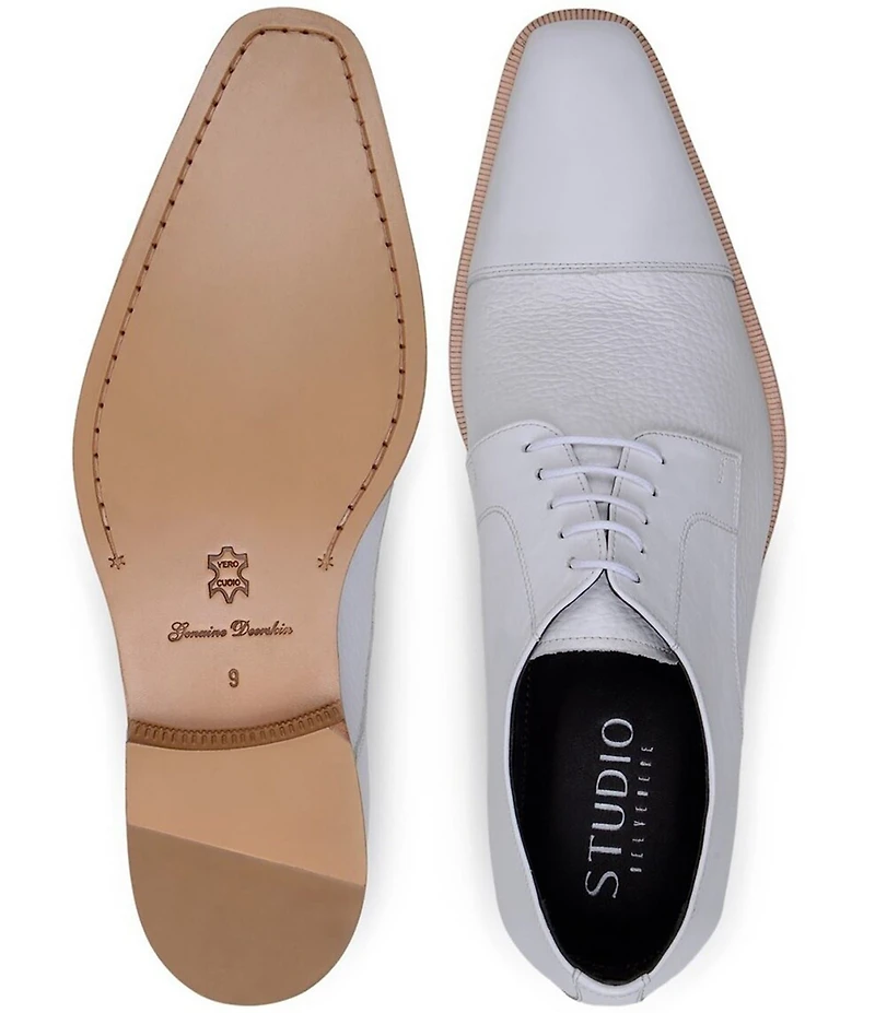 Belvedere Men's Alexander Leather Cap Toe Derby Dress Shoes
