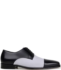 Belvedere Men's Alexander Two-Tone Deerskin Leather and Italian Calf Leather Cap Toe Derby Dress Shoes