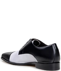 Belvedere Men's Alexander Two-Tone Deerskin Leather and Italian Calf Leather Cap Toe Derby Dress Shoes