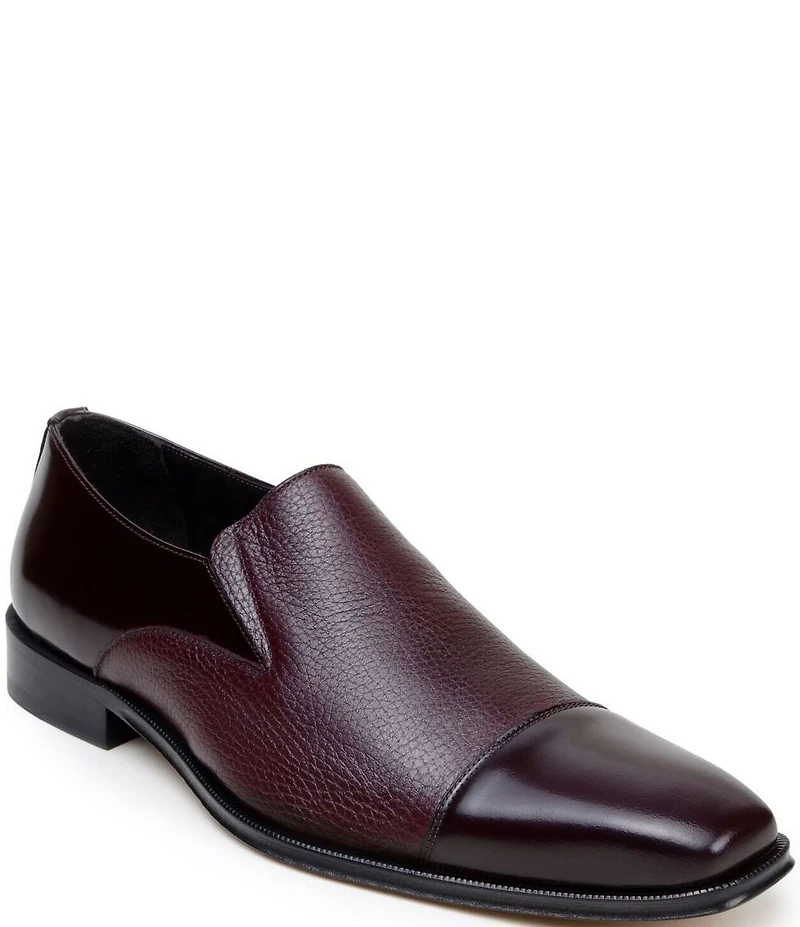 Belvedere Men's Andreo Deerskin Leather and Italian Calf Leather Cap Toe Derby Dress Shoes