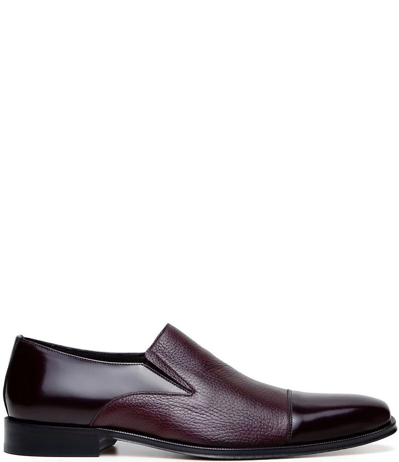 Belvedere Men's Andreo Deerskin Leather and Italian Calf Leather Cap Toe Derby Dress Shoes