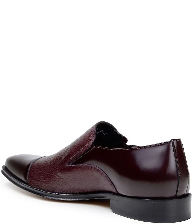 Belvedere Men's Andreo Deerskin Leather and Italian Calf Leather Cap Toe Derby Dress Shoes