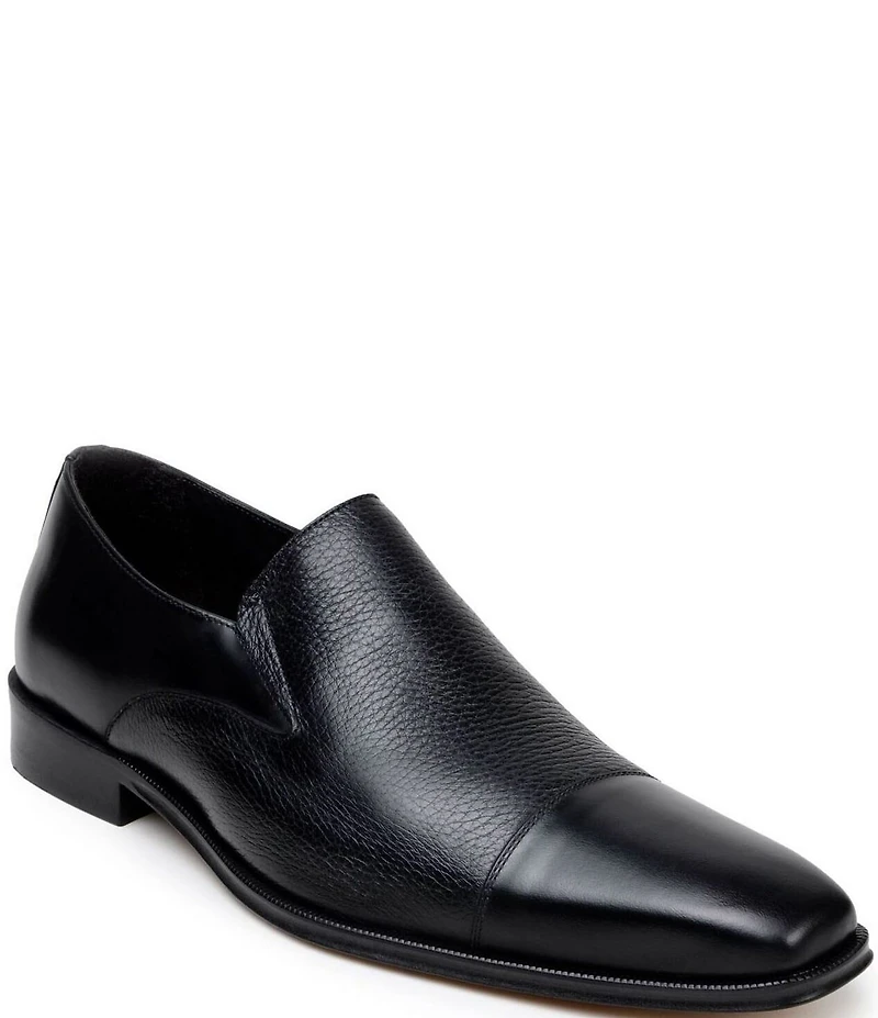 Belvedere Men's Andreo Deerskin Leather and Italian Calf Leather Cap Toe Derby Dress Shoes