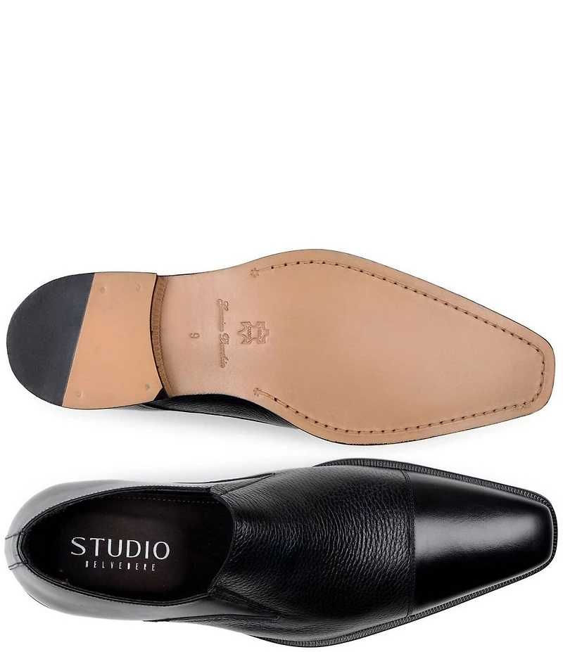 Belvedere Men's Andreo Deerskin Leather and Italian Calf Leather Cap Toe Derby Dress Shoes