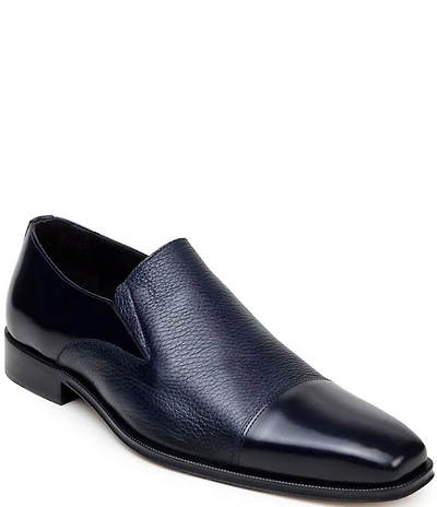 Belvedere Men's Andreo Deerskin Leather and Italian Calf Leather Cap Toe Derby Dress Shoes