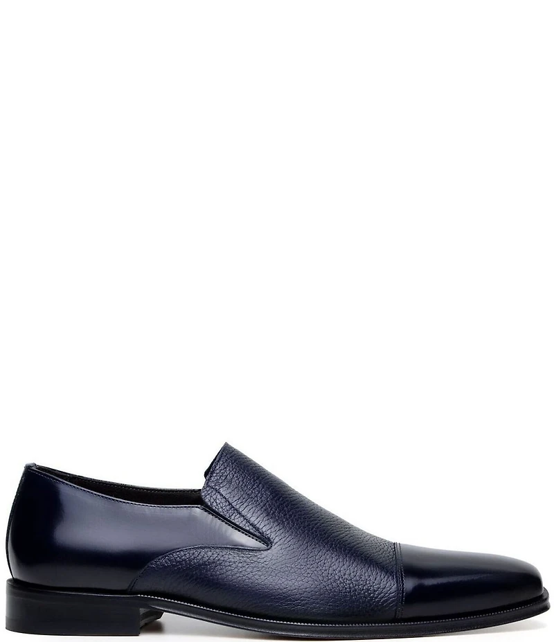 Belvedere Men's Andreo Deerskin Leather and Italian Calf Leather Cap Toe Derby Dress Shoes