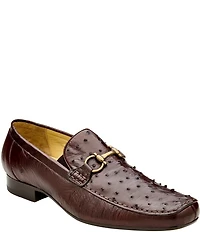 Belvedere Men's Bartolo Ostrich Quill Bit Buckle Dress Loafers