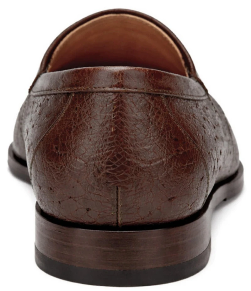 Belvedere Men's Bartolo Ostrich Quill Bit Buckle Dress Loafers