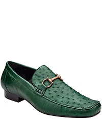 Belvedere Men's Bartolo Ostrich Quill Bit Buckle Dress Loafers