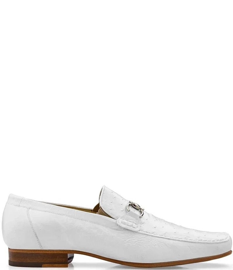 Belvedere Men's Bartolo Ostrich Quill Bit Buckle Dress Loafers