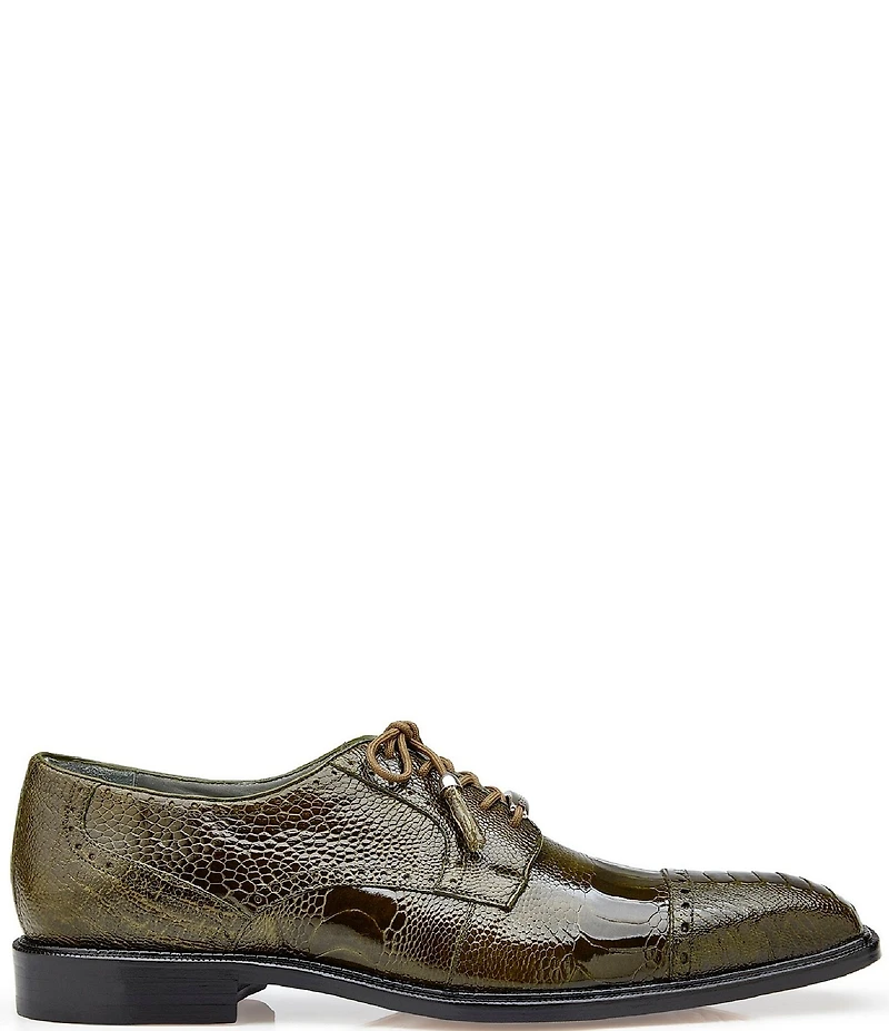 Belvedere Men's Batta Ostrich Cap Toe Lace Up Derby Dress Shoes