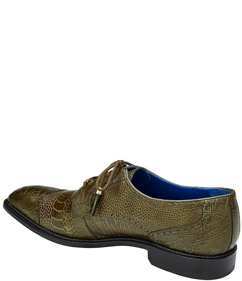Belvedere Men's Batta Ostrich Cap Toe Lace Up Derby Dress Shoes