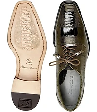 Belvedere Men's Batta Ostrich Cap Toe Lace Up Derby Dress Shoes