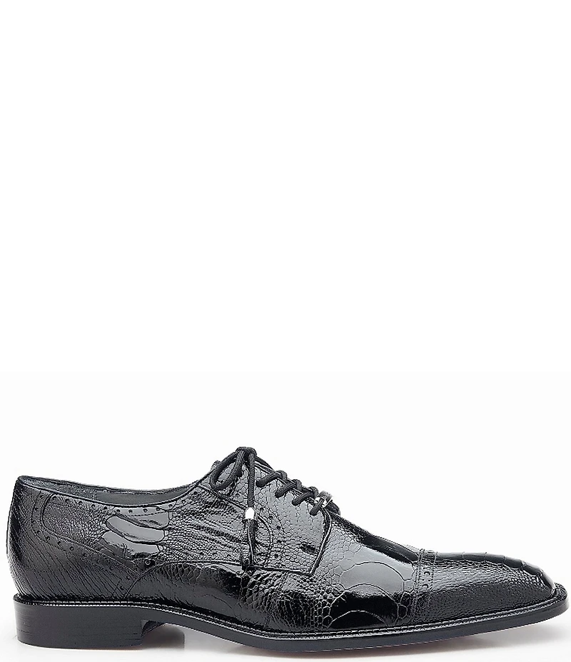 Belvedere Men's Batta Ostrich Cap Toe Lace Up Derby Dress Shoes