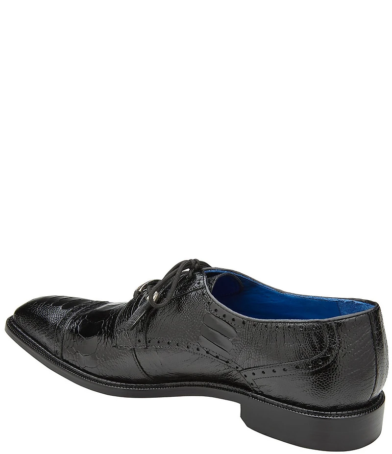 Belvedere Men's Batta Ostrich Cap Toe Lace Up Derby Dress Shoes
