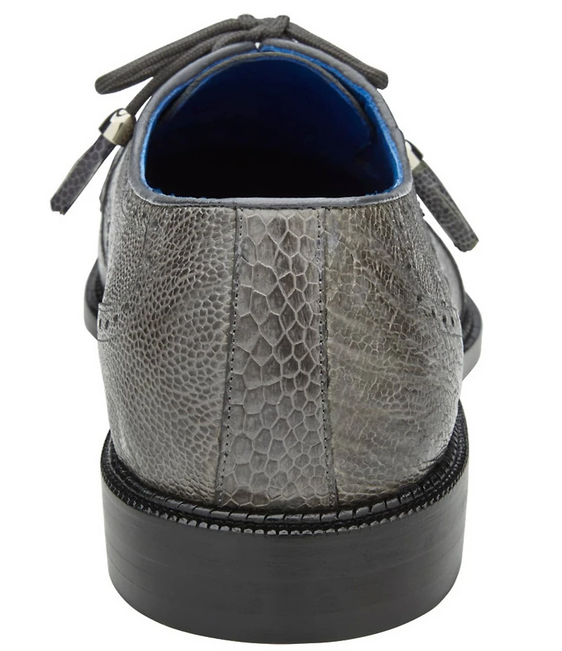 Belvedere Men's Batta Ostrich Cap Toe Lace Up Derby Dress Shoes