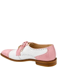 Belvedere Men's Batta Ostrich Cap Toe Lace Up Two-Tone Derby Dress Shoes