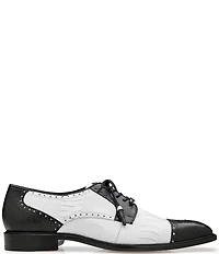 Belvedere Men's Batta Ostrich Cap Toe Lace Up Two-Tone Derby Dress Shoes