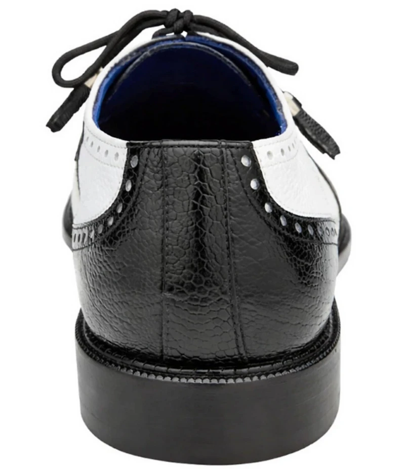 Belvedere Men's Batta Ostrich Cap Toe Lace Up Two-Tone Derby Dress Shoes