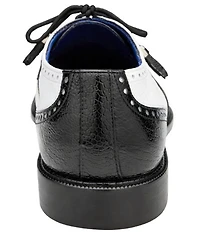 Belvedere Men's Batta Ostrich Cap Toe Lace Up Two-Tone Derby Dress Shoes