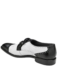 Belvedere Men's Batta Ostrich Cap Toe Lace Up Two-Tone Derby Dress Shoes