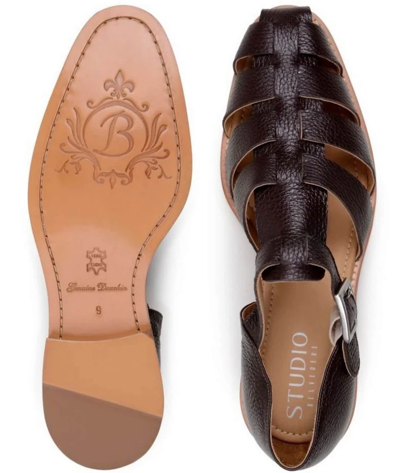 Belvedere Men's Elio Deerskin Leather Fisherman Sandals