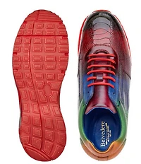 Belvedere Men's George Hand Painted Ostrich Sneakers
