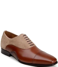 Belvedere Men's Leontes Leather and Suede Cap Toe Dress Oxfords