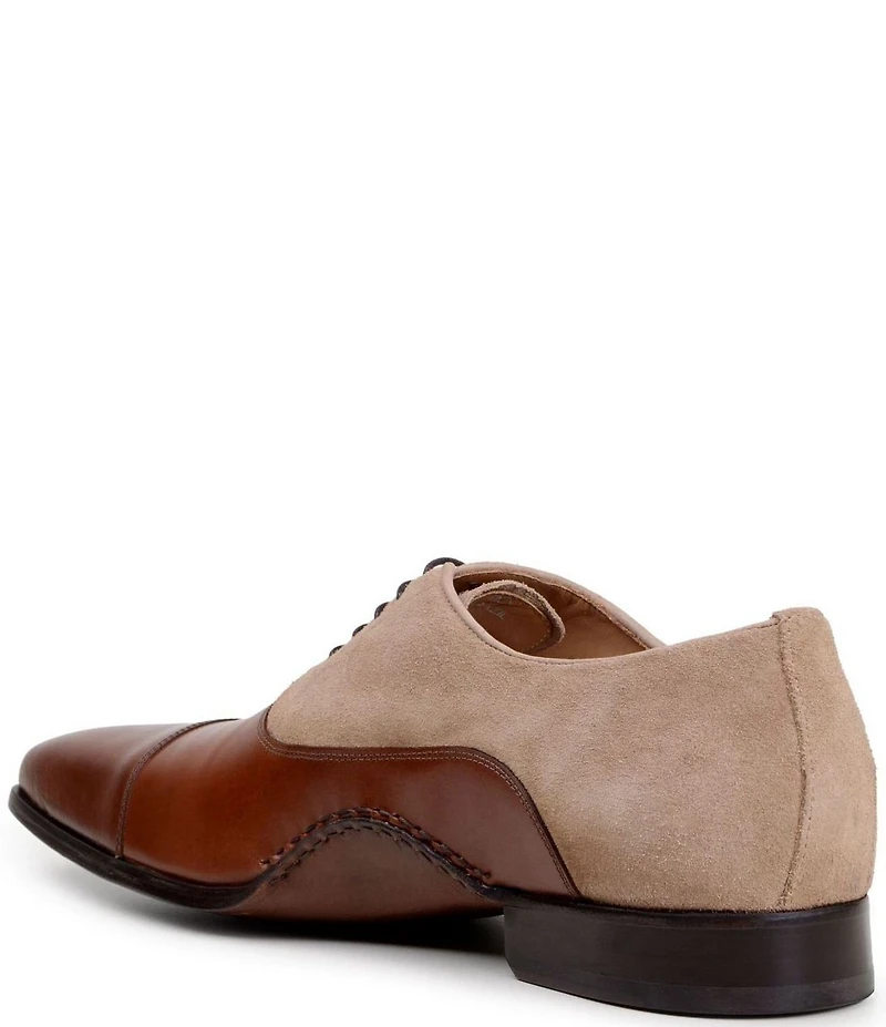 Belvedere Men's Leontes Leather and Suede Cap Toe Dress Oxfords