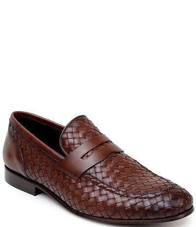 Belvedere Men's Luca Woven Leather Penny Loafers