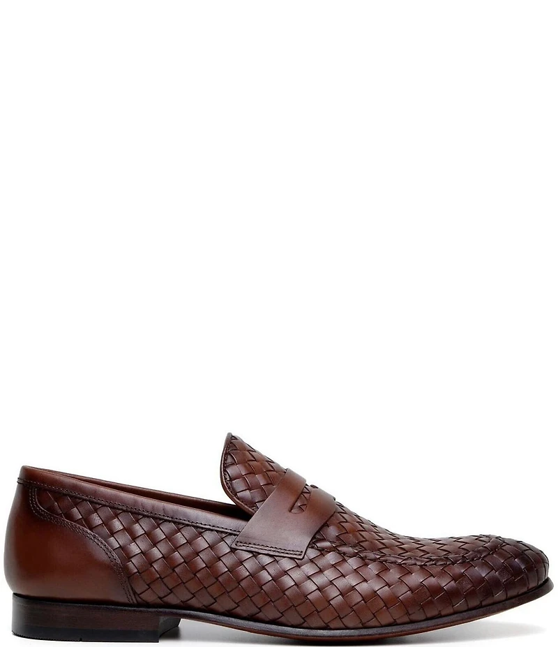 Belvedere Men's Luca Woven Leather Penny Loafers