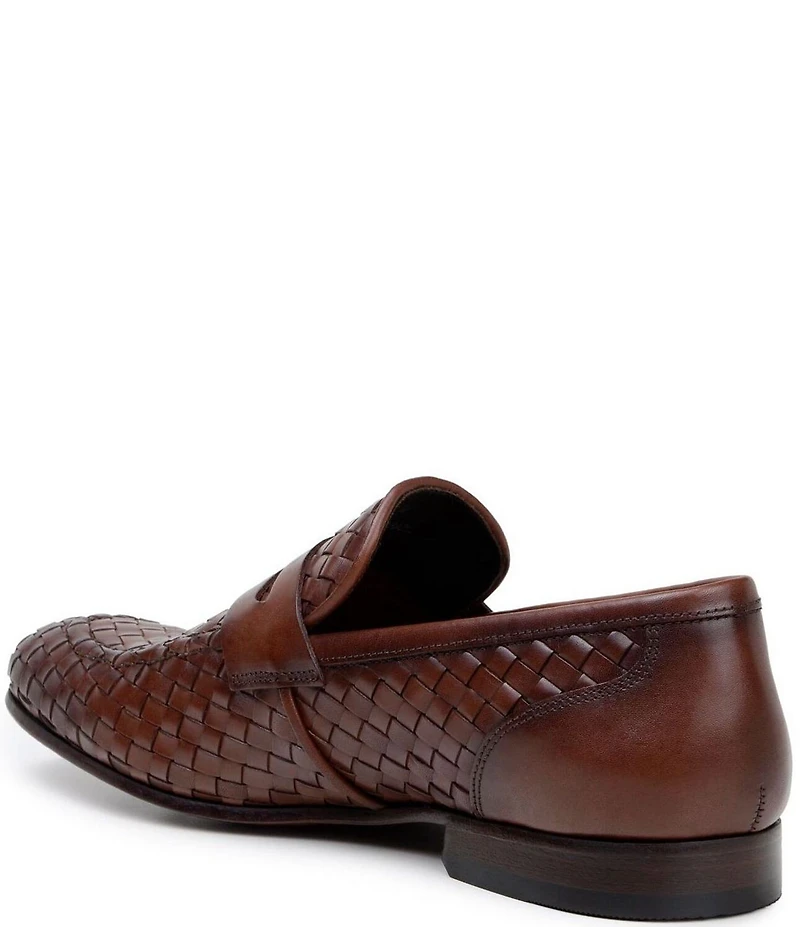 Belvedere Men's Luca Woven Leather Penny Loafers