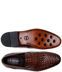 Belvedere Men's Luca Woven Leather Penny Loafers