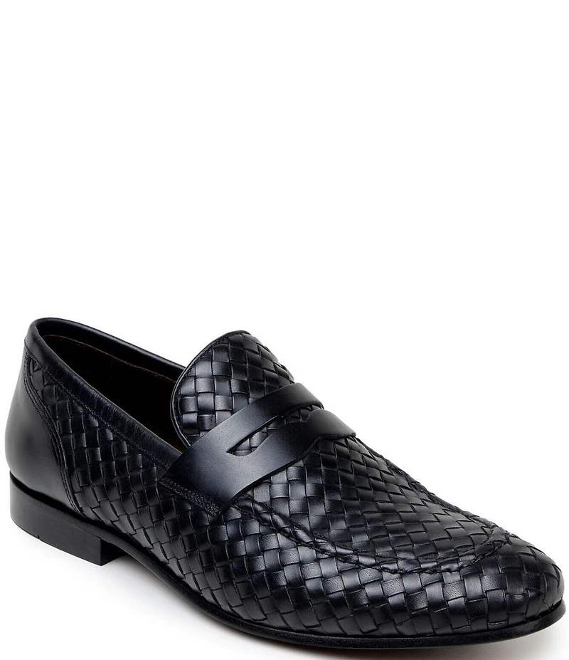 Belvedere Men's Luca Woven Leather Penny Loafers