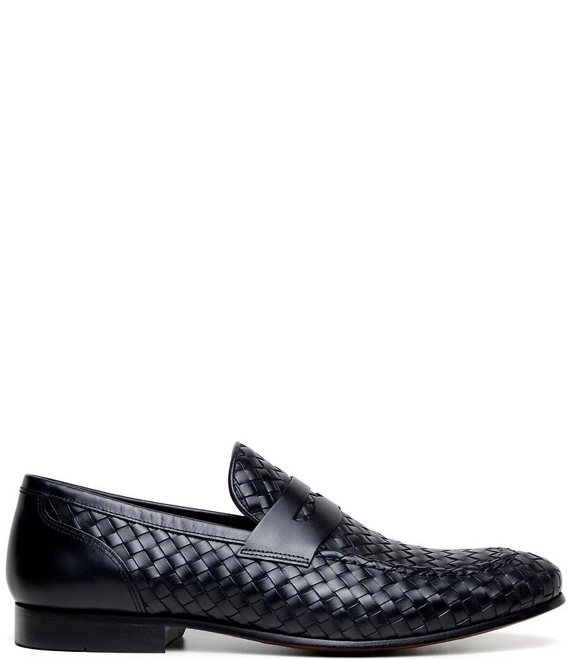 Belvedere Men's Luca Woven Leather Penny Loafers