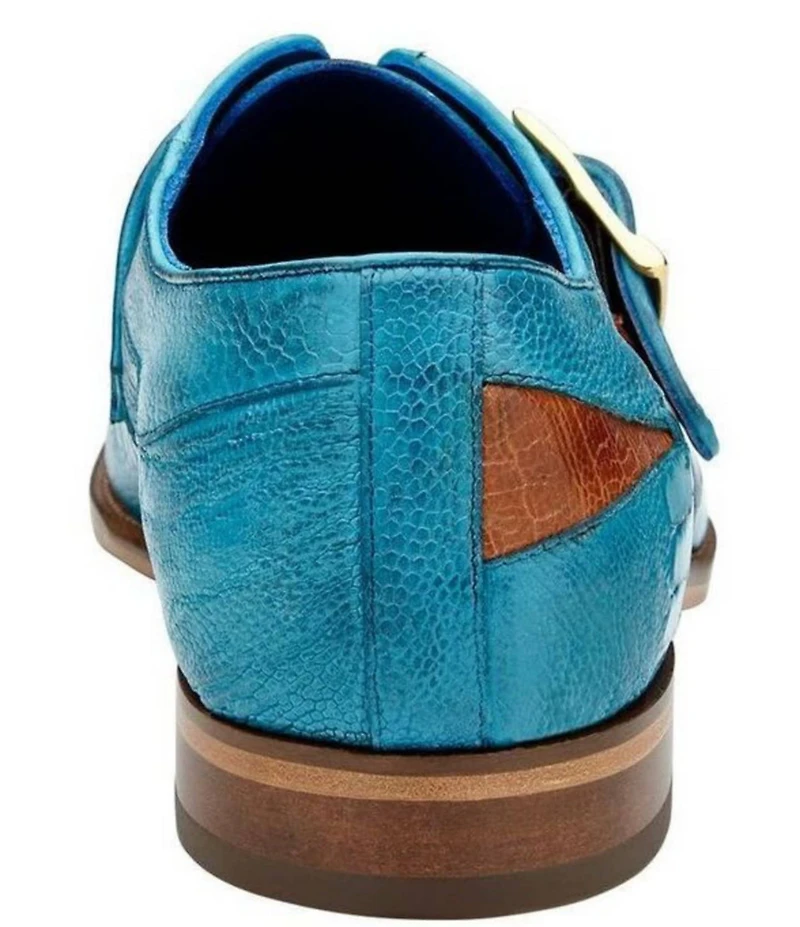 Belvedere Men's Marte Ostrich Monk Strap Dress Shoes