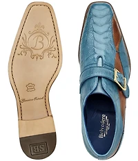 Belvedere Men's Marte Ostrich Monk Strap Dress Shoes