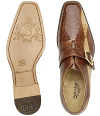 Belvedere Men's Marte Ostrich Monk Strap Dress Shoes