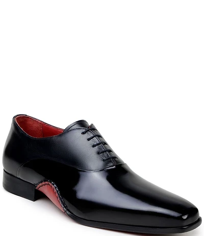 Belvedere Men's Nero Leather Dress Oxfords