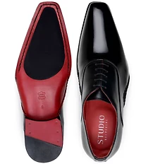 Belvedere Men's Nero Leather Dress Oxfords