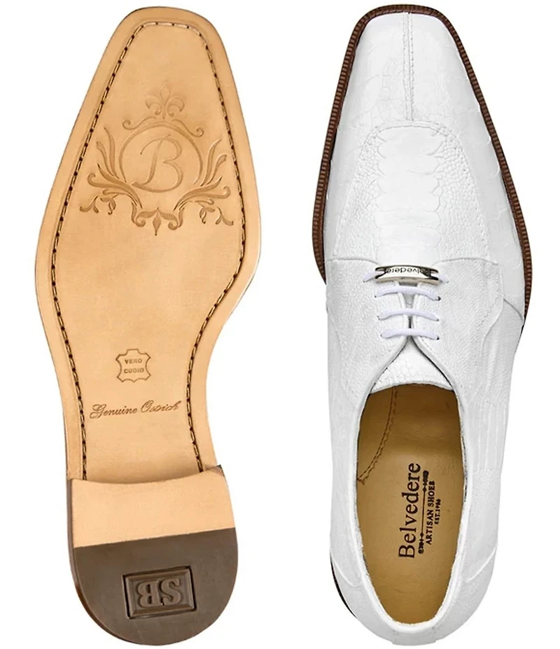 Belvedere Men's Siena Ostrich Square Toe Oxfords