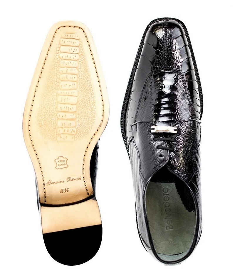 Belvedere Men's Siena Ostrich Square Toe Oxfords