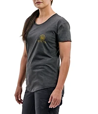 Beretta Aeon Short Sleeve Ribbed Crew Neck Curved Hem Graphic Logo Tee Shirt