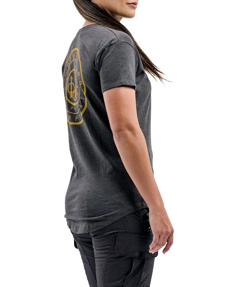 Beretta Aeon Short Sleeve Ribbed Crew Neck Curved Hem Graphic Logo Tee Shirt