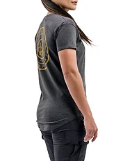 Beretta Aeon Short Sleeve Ribbed Crew Neck Curved Hem Graphic Logo Tee Shirt